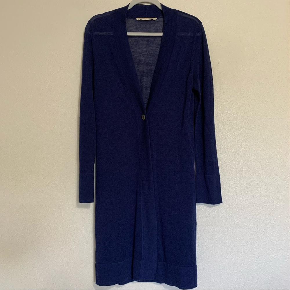 SOFT SURROUNDINGS Open Front Duster Cardigan Sweater Blue Women’s Size Small